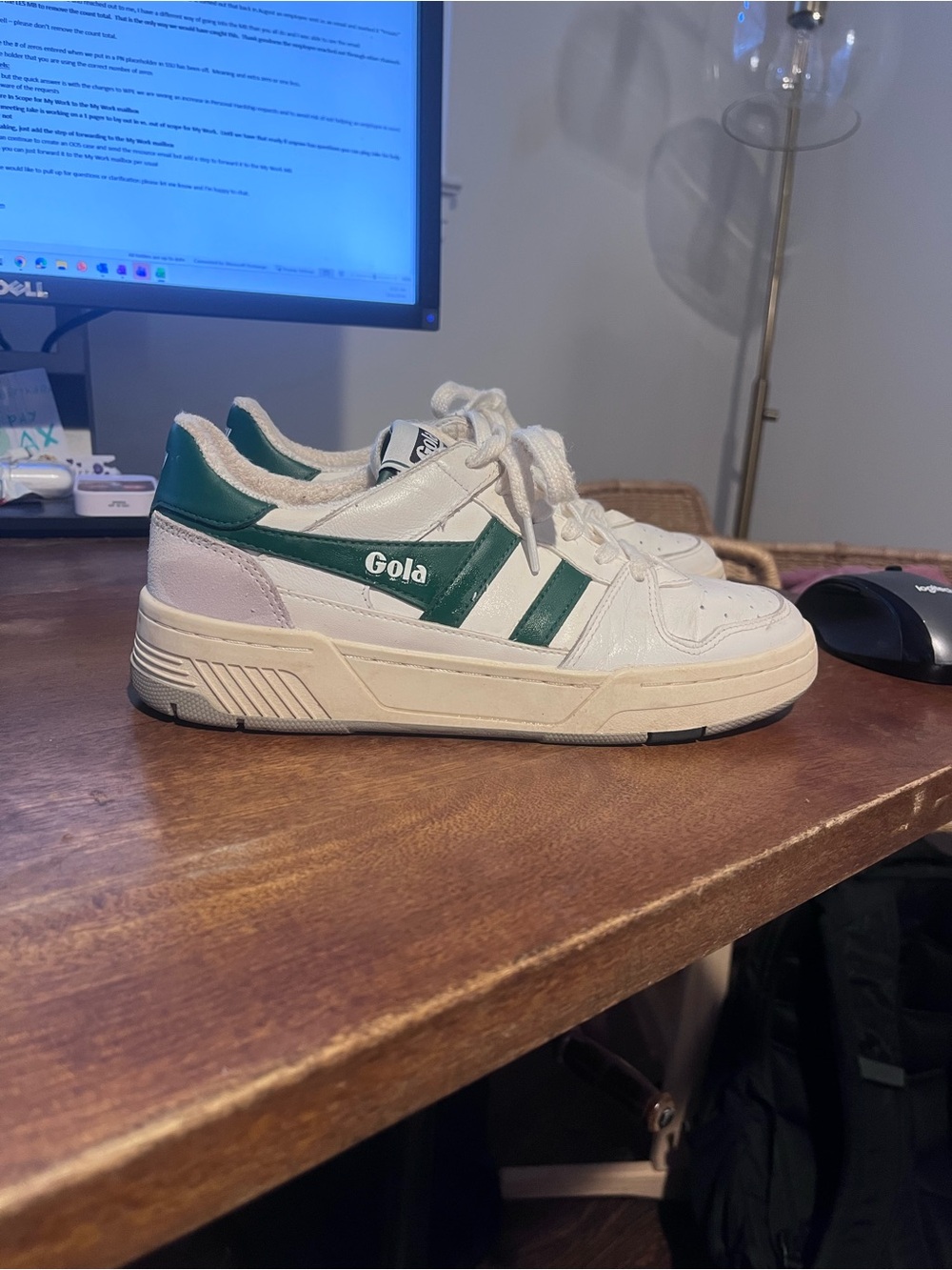 Gola White and Green Men's Low-Top Trainer